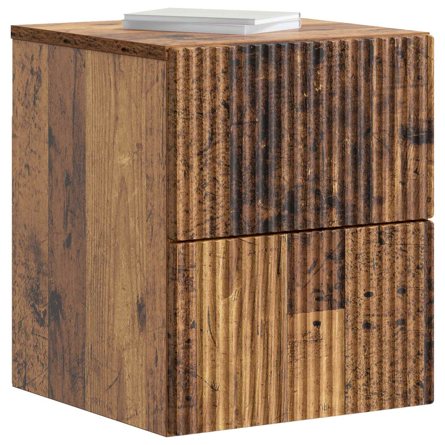 Wandbeugel Bedkast Oud hout 33 x 34,5 x 40 cm Bewerkt hout