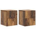 Nachtkastje 33x34.5x40 cm oud hout 4 laden