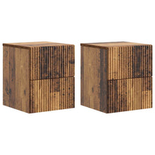 Wandbeugel Bedkast met lade 2 pcs Oud hout 33 x 34,5 x 40 cm