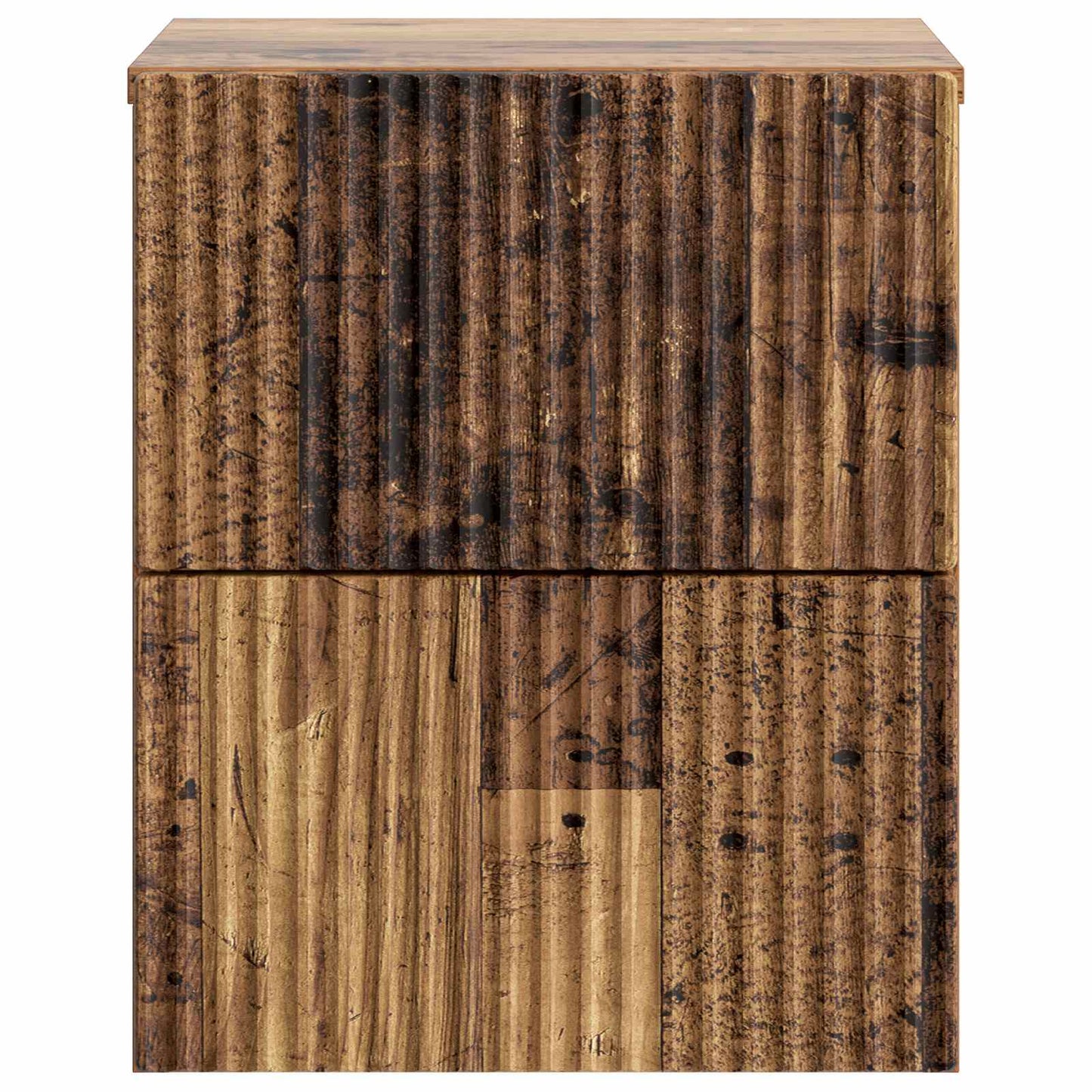 Wandbeugel Bedkast met lade 2 pcs Oud hout 33 x 34,5 x 40 cm