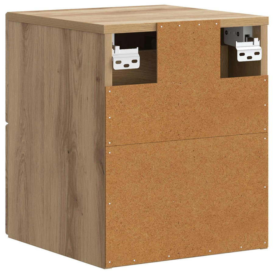 Wandbeugel Bedkast met lade Artisanaal eiken 33 x 34,5 x 40 cm