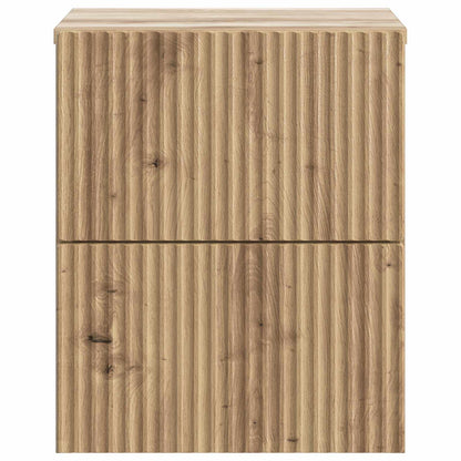 Wandbeugel Bedkast met lade Artisanaal eiken 33 x 34,5 x 40 cm