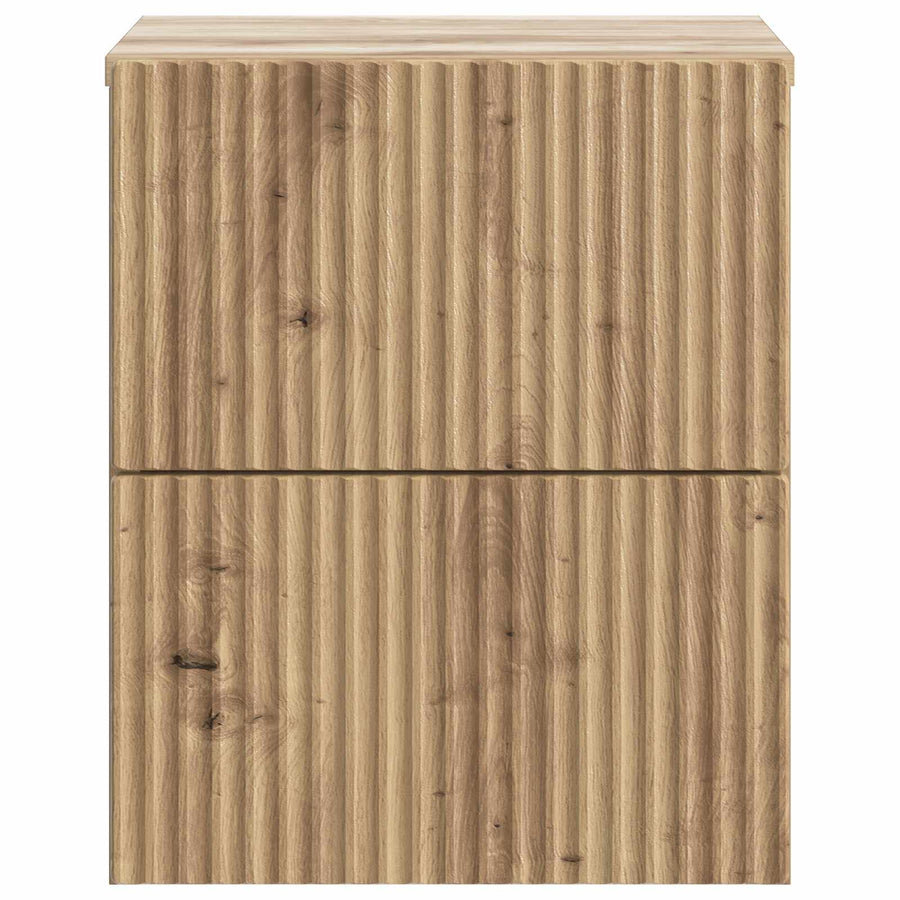 Wandbeugel Bedkast met lade Artisanaal eiken 33 x 34,5 x 40 cm