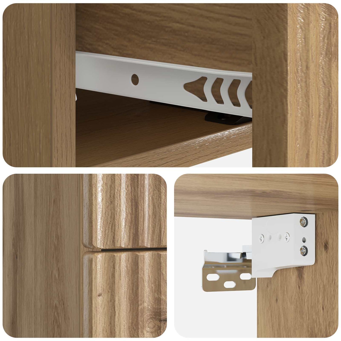 Wandbeugel Bedkast 2 pcs Artisanaal eiken 33 x 34,5 x 40 cm