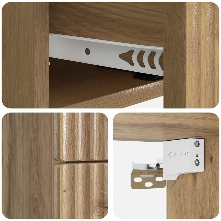 Wandbeugel Bedkast 2 pcs Artisanaal eiken 33 x 34,5 x 40 cm