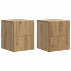 Wandkastje 33x34,5x40 cm bewerkt hout artisanaal eiken