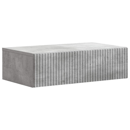 Wandmontage Zijtafel Betongrijs 59 x 34,5 x 17 cm Bewerkt hout