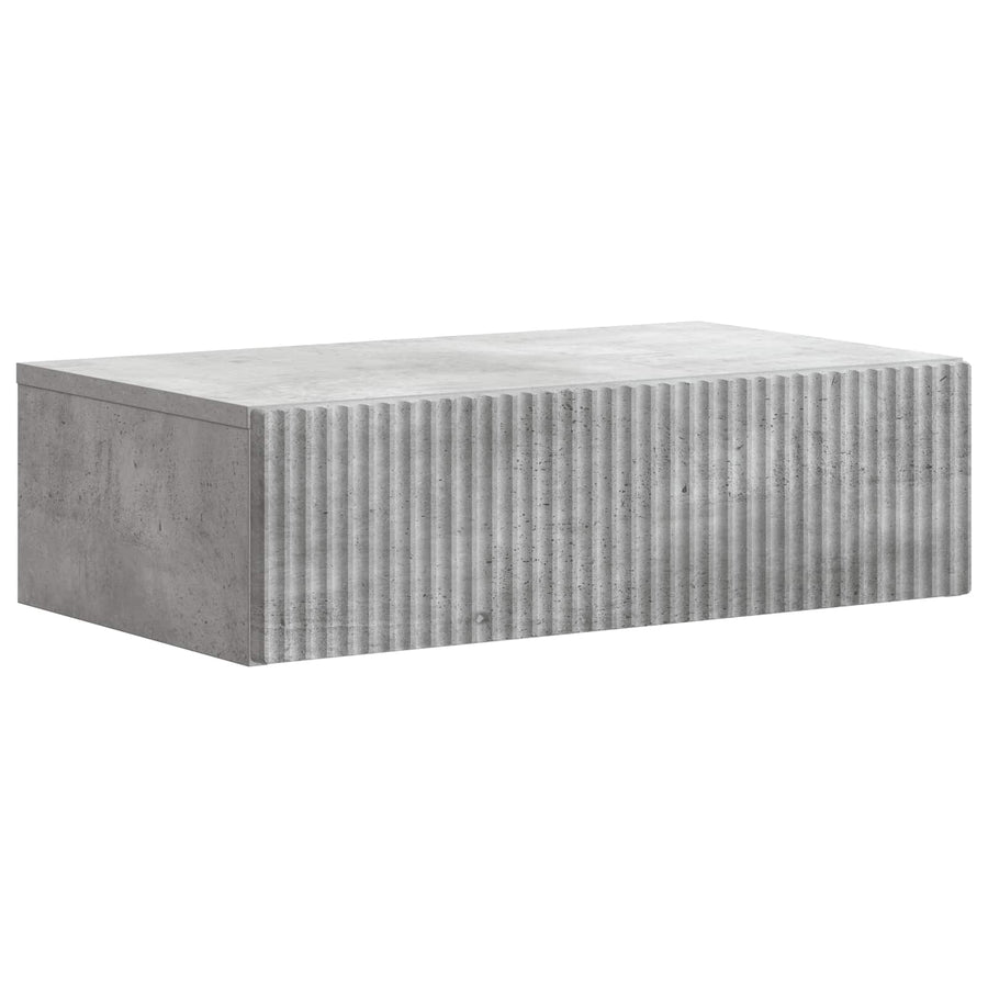 Wandmontage Zijtafel Betongrijs 59 x 34,5 x 17 cm Bewerkt hout