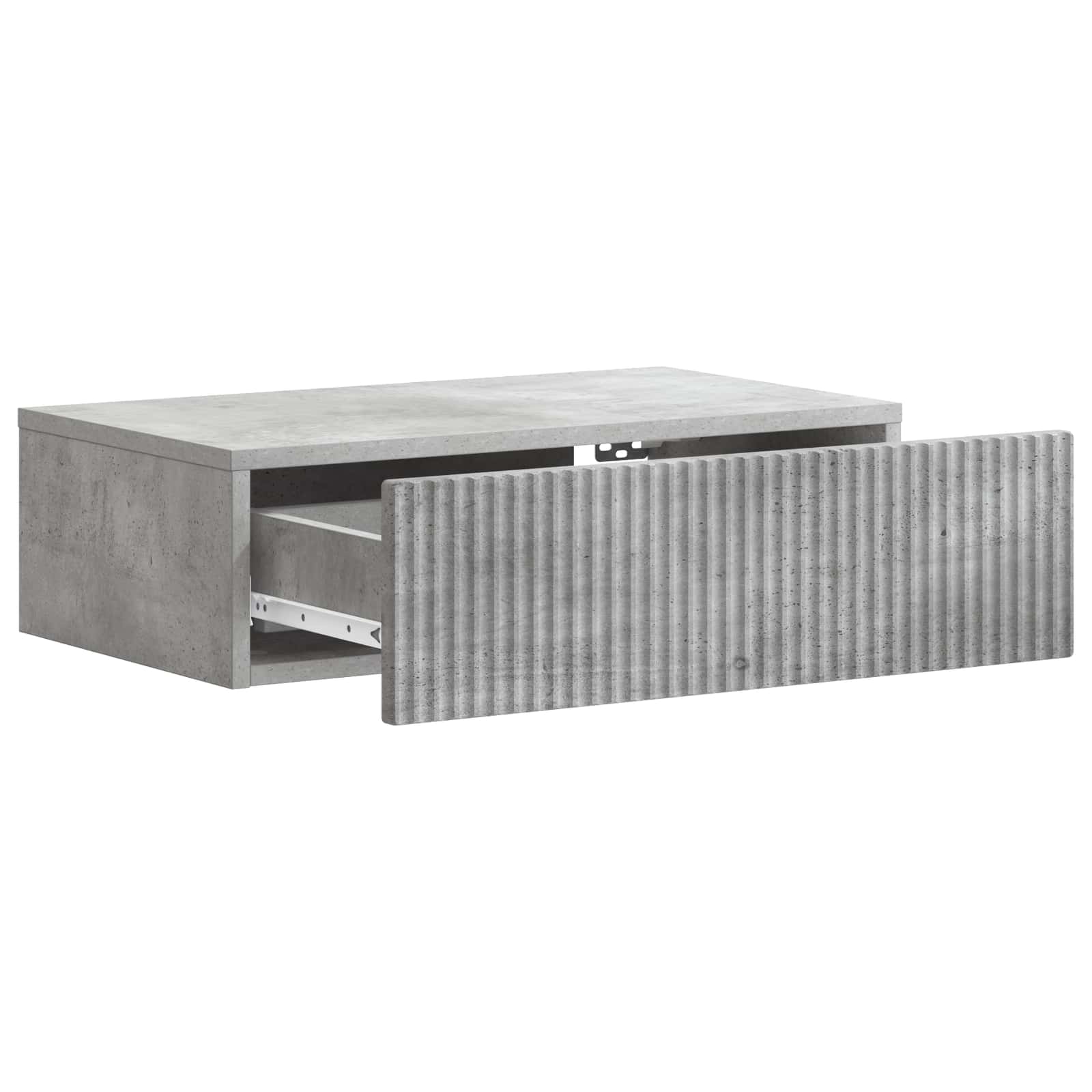 Wandmontage Zijtafel Betongrijs 59 x 34,5 x 17 cm Bewerkt hout