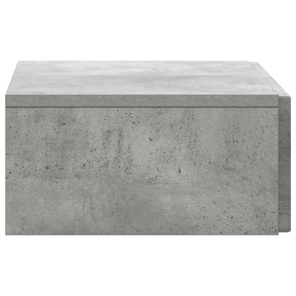 Wandmontage Zijtafel Betongrijs 59 x 34,5 x 17 cm Bewerkt hout