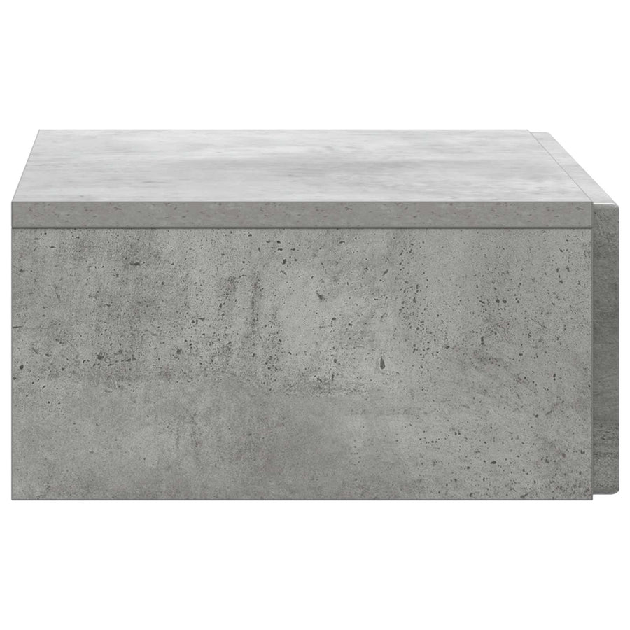 Wandmontage Zijtafel Betongrijs 59 x 34,5 x 17 cm Bewerkt hout