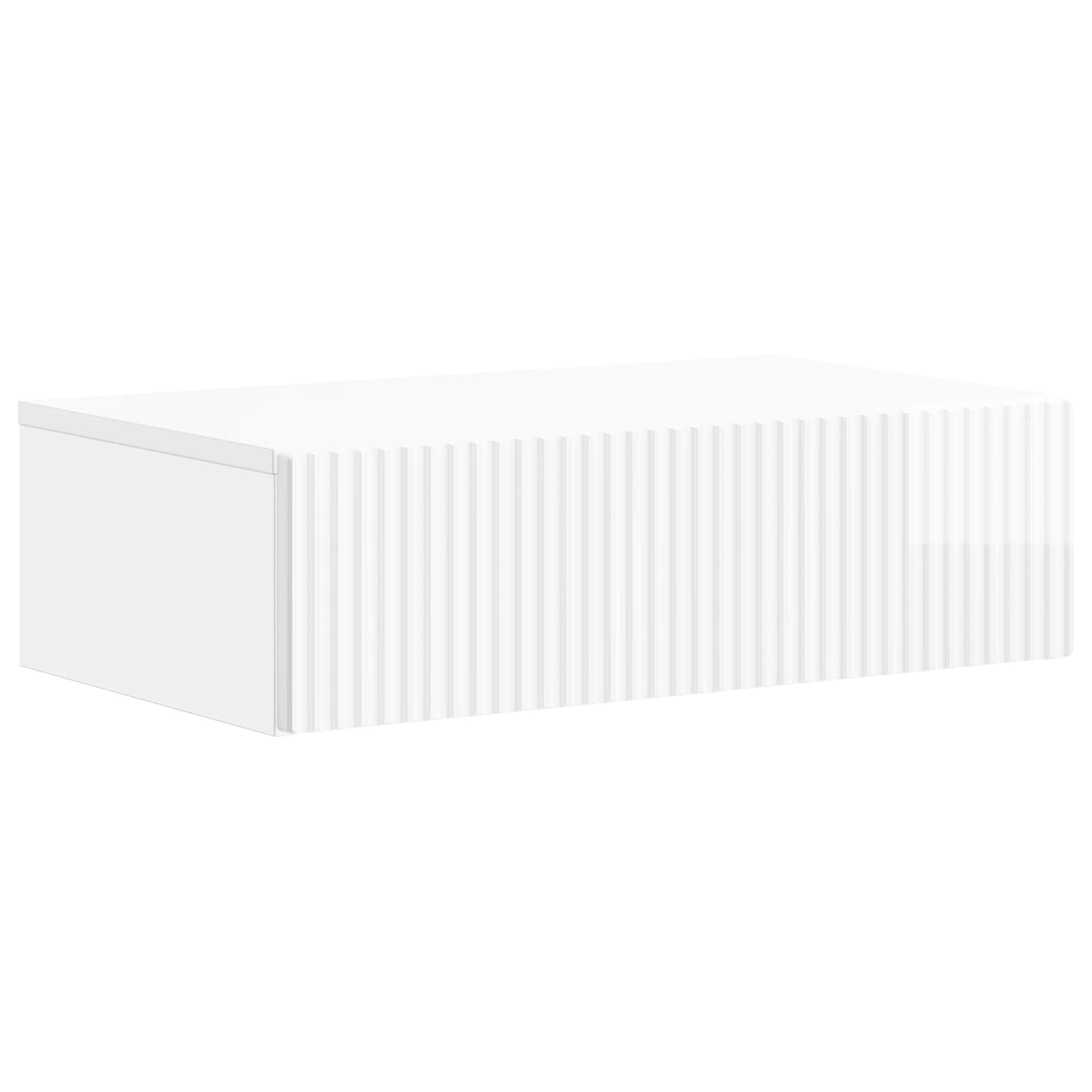 Wandmontage Zijtafel Hoogglans Wit 59 x 34,5 x 17 cm