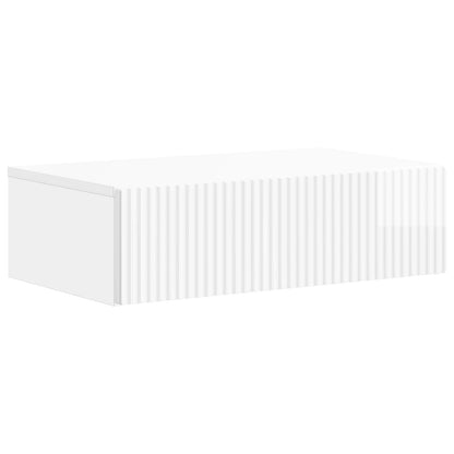 Wandmontage Zijtafel Hoogglans Wit 59 x 34,5 x 17 cm