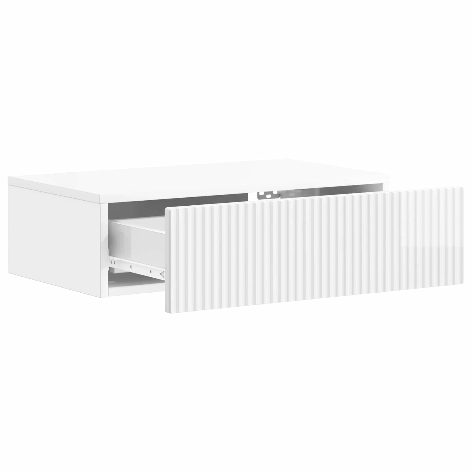 Wandmontage Zijtafel Hoogglans Wit 59 x 34,5 x 17 cm