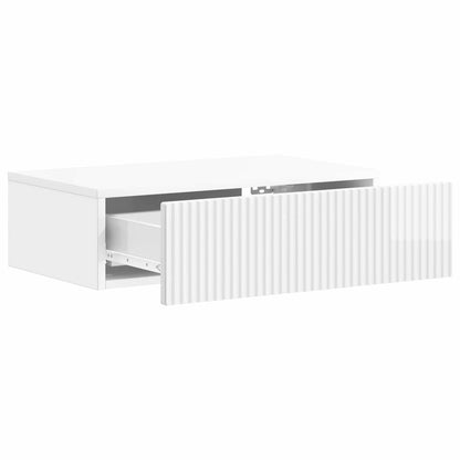 Wandmontage Zijtafel Hoogglans Wit 59 x 34,5 x 17 cm