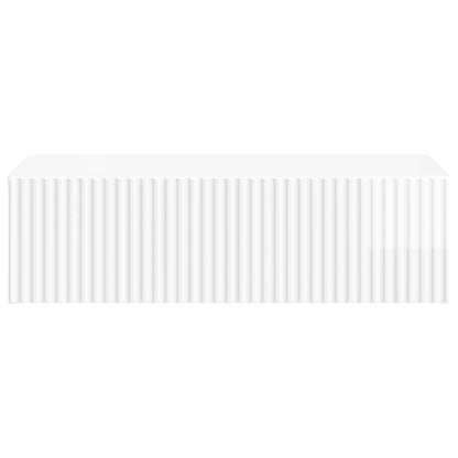 Wandmontage Zijtafel Hoogglans Wit 59 x 34,5 x 17 cm