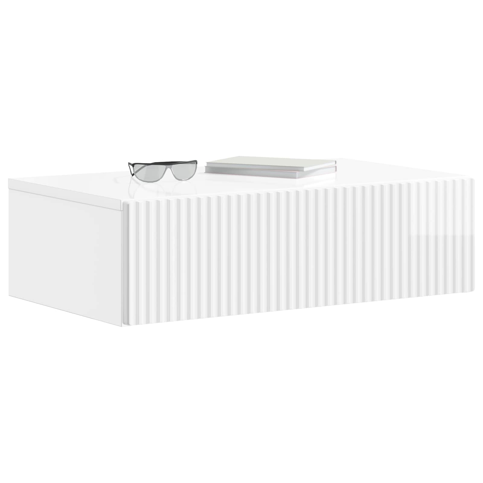 Wandmontage Zijtafel Hoogglans Wit 59 x 34,5 x 17 cm