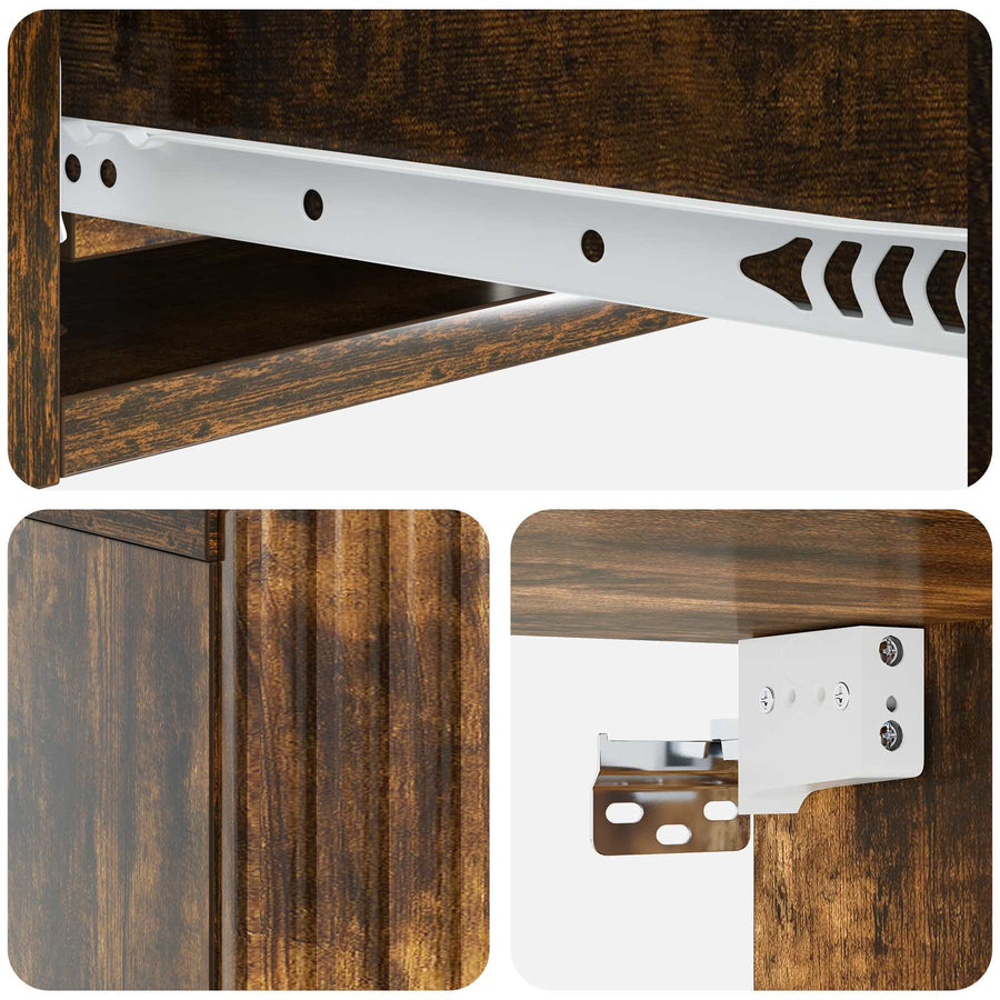 Wandmontage Zijtafel Gerookt eiken 59 x 34,5 x 17 cm