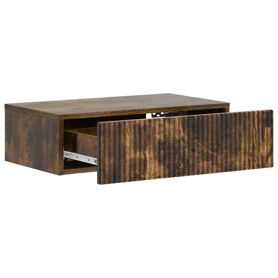 Wandmontage Zijtafel Gerookt eiken 59 x 34,5 x 17 cm