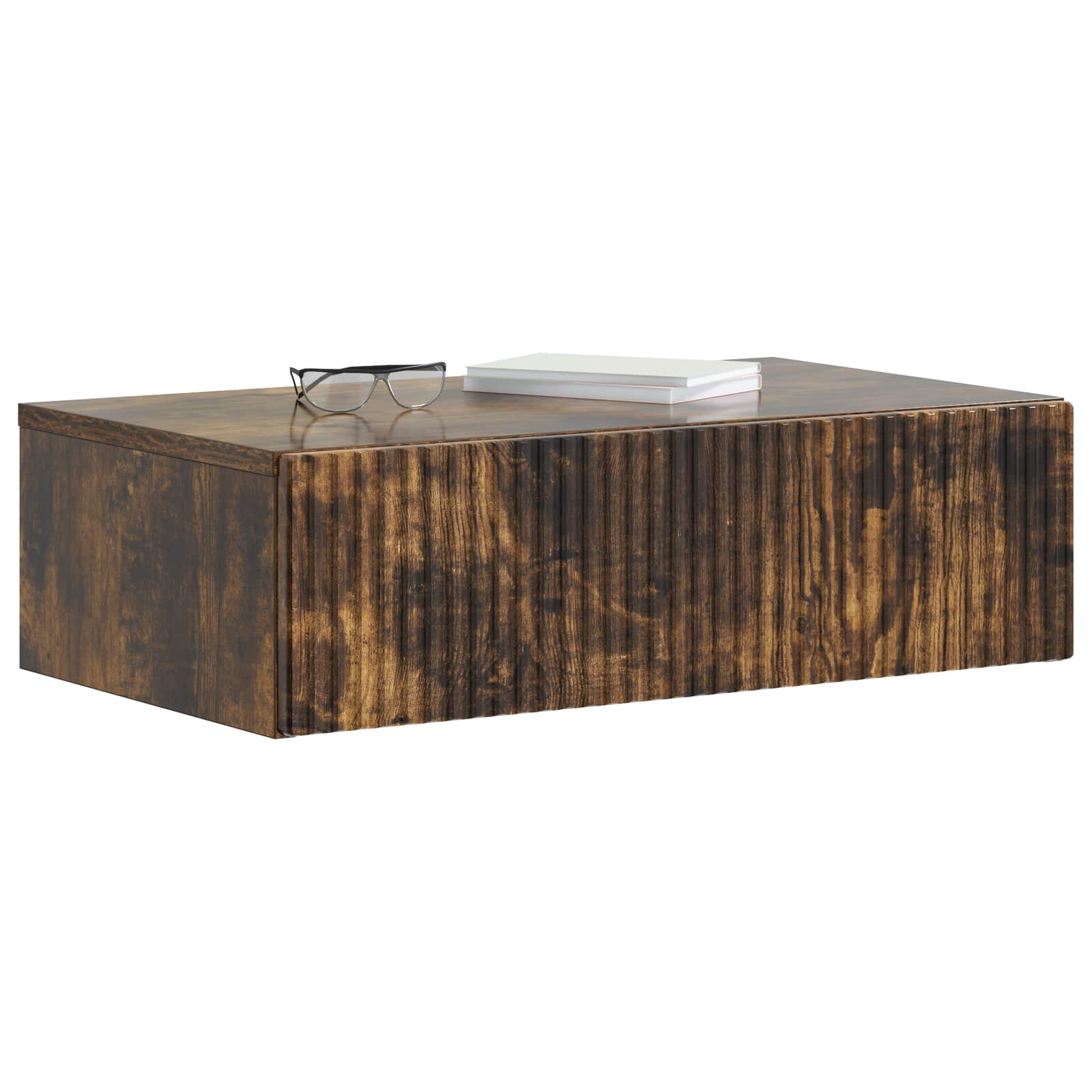 Wandmontage Zijtafel Gerookt eiken 59 x 34,5 x 17 cm