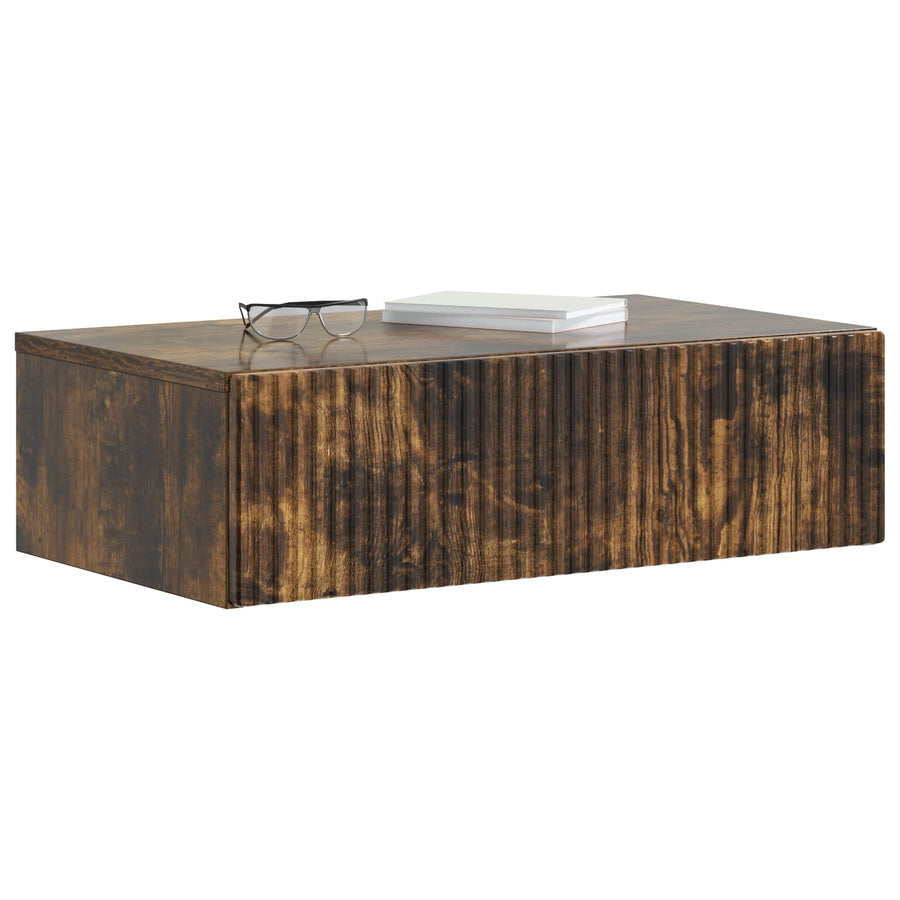 Wandmontage Zijtafel Gerookt eiken 59 x 34,5 x 17 cm