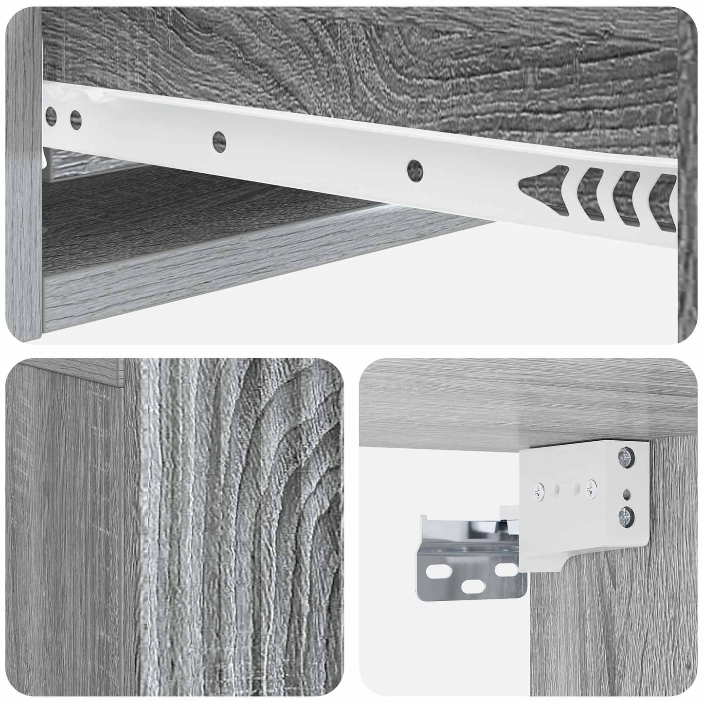 Wandmontage Zijtafel Grijs sonoma 59 x 34,5 x 17 cm