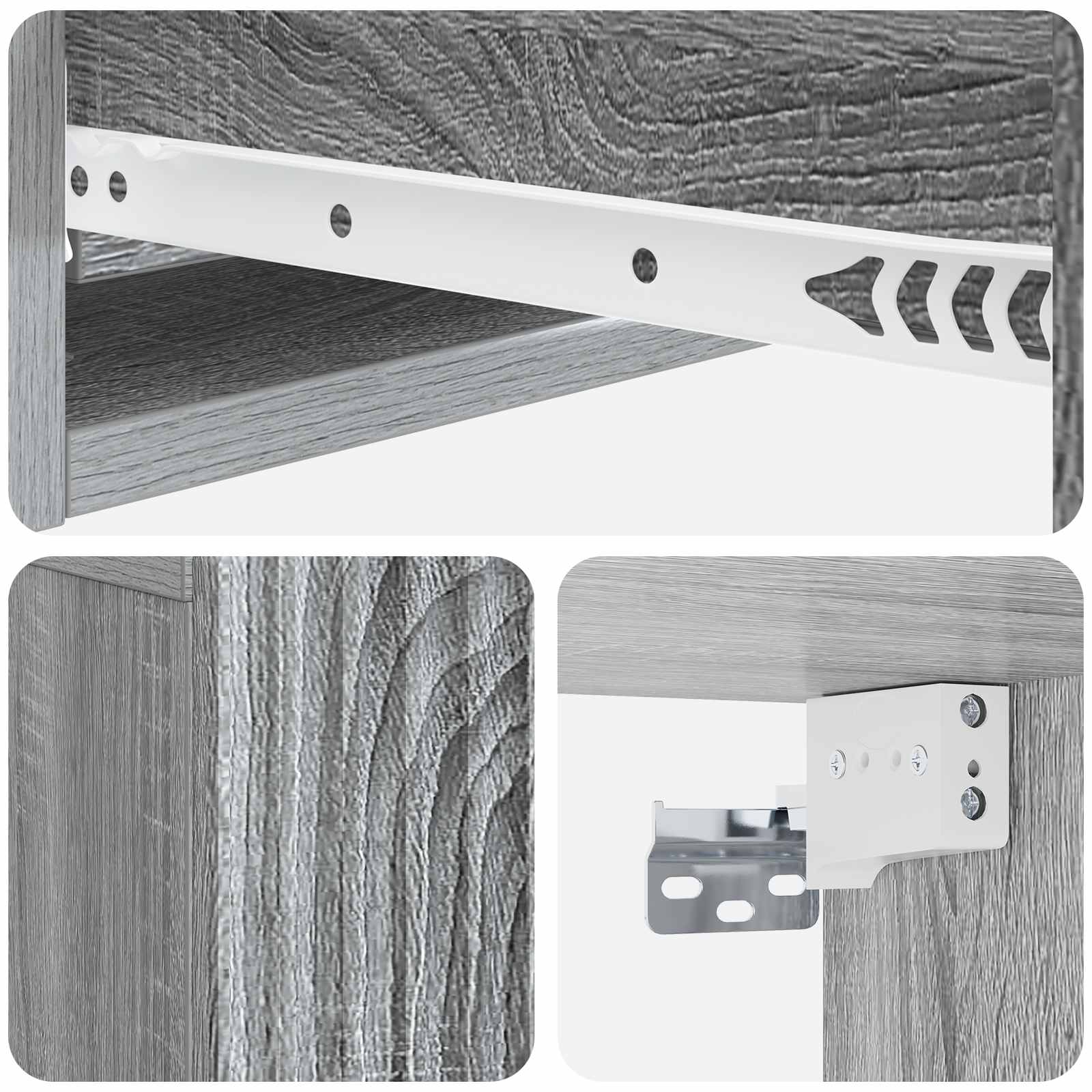 Wandmontage Zijtafel Grijs sonoma 59 x 34,5 x 17 cm
