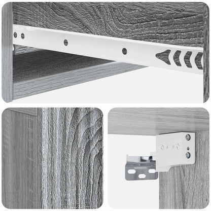 Wandmontage Zijtafel Grijs sonoma 59 x 34,5 x 17 cm