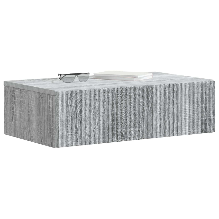 Wandmontage Zijtafel Grijs sonoma 59 x 34,5 x 17 cm