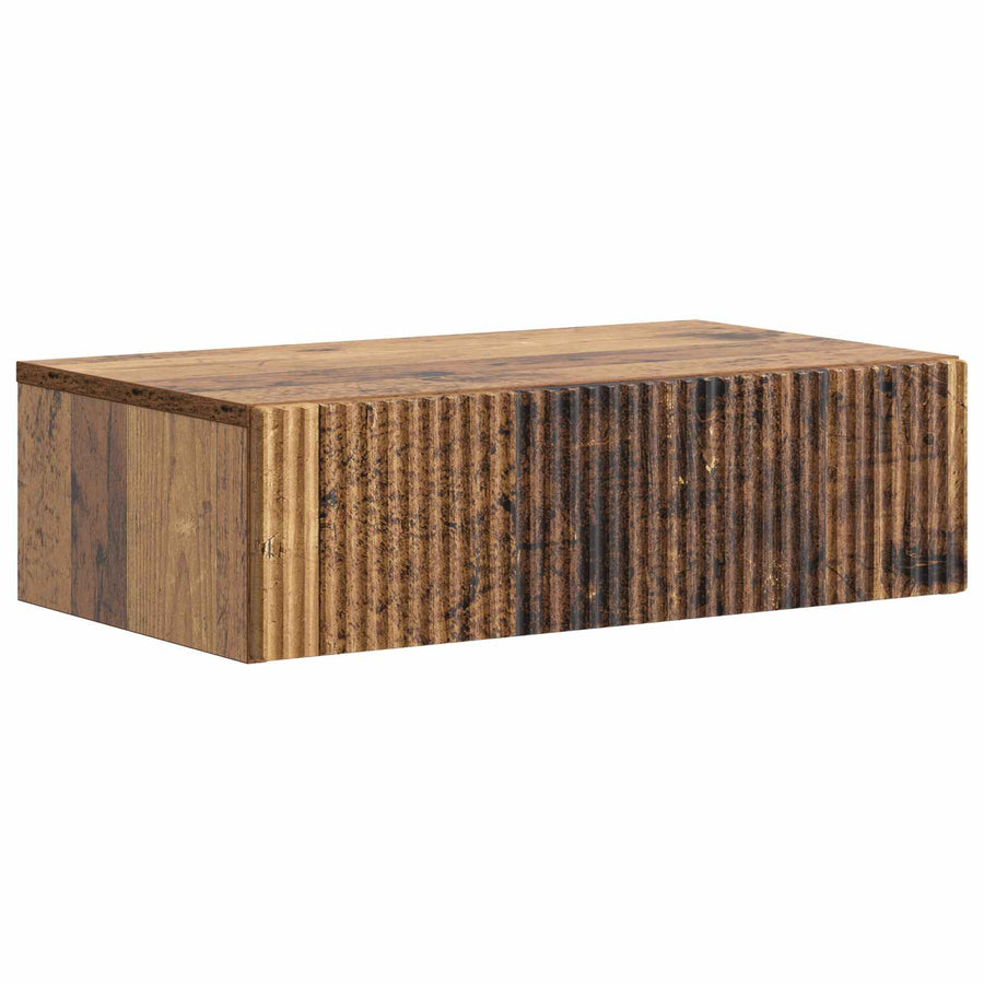 Wandmontage Zijtafel Oud hout 59 x 34,5 x 17 cm Bewerkt hout