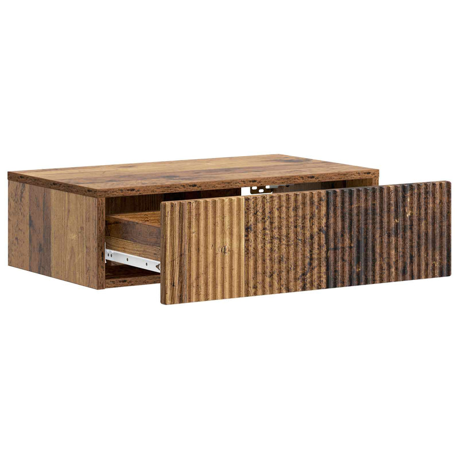 Wandmontage Zijtafel Oud hout 59 x 34,5 x 17 cm Bewerkt hout
