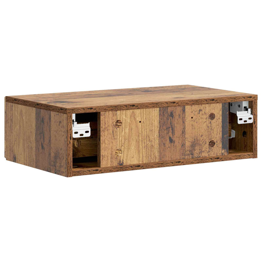 Wandmontage Zijtafel Oud hout 59 x 34,5 x 17 cm Bewerkt hout