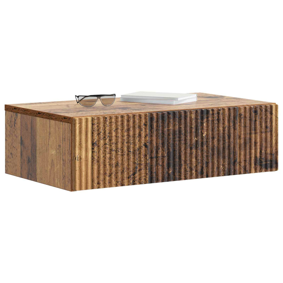 Wandmontage Zijtafel Oud hout 59 x 34,5 x 17 cm Bewerkt hout