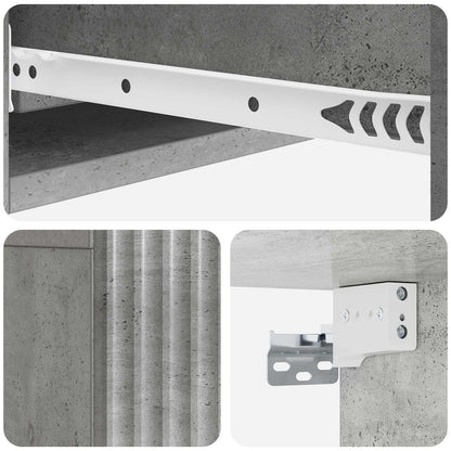 Wandmontage Zijtafel Betongrijs 87,5 x 34,5 x 17 cm