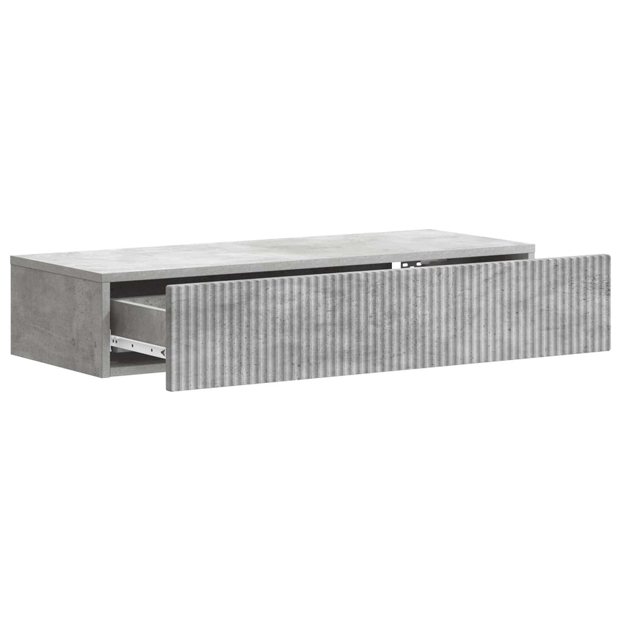 Wandmontage Zijtafel Betongrijs 87,5 x 34,5 x 17 cm