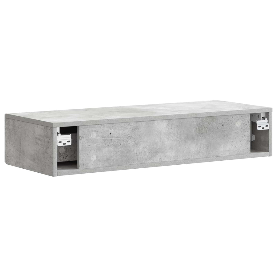 Wandmontage Zijtafel Betongrijs 87,5 x 34,5 x 17 cm