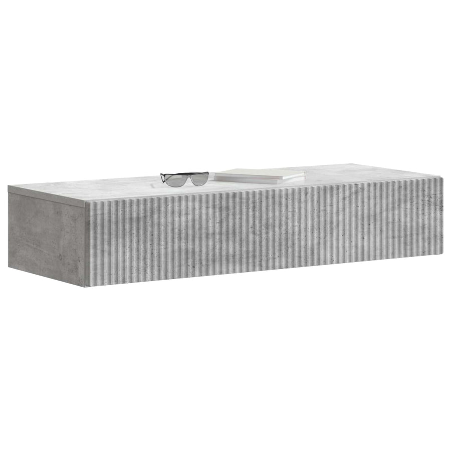 Wandmontage Zijtafel Betongrijs 87,5 x 34,5 x 17 cm