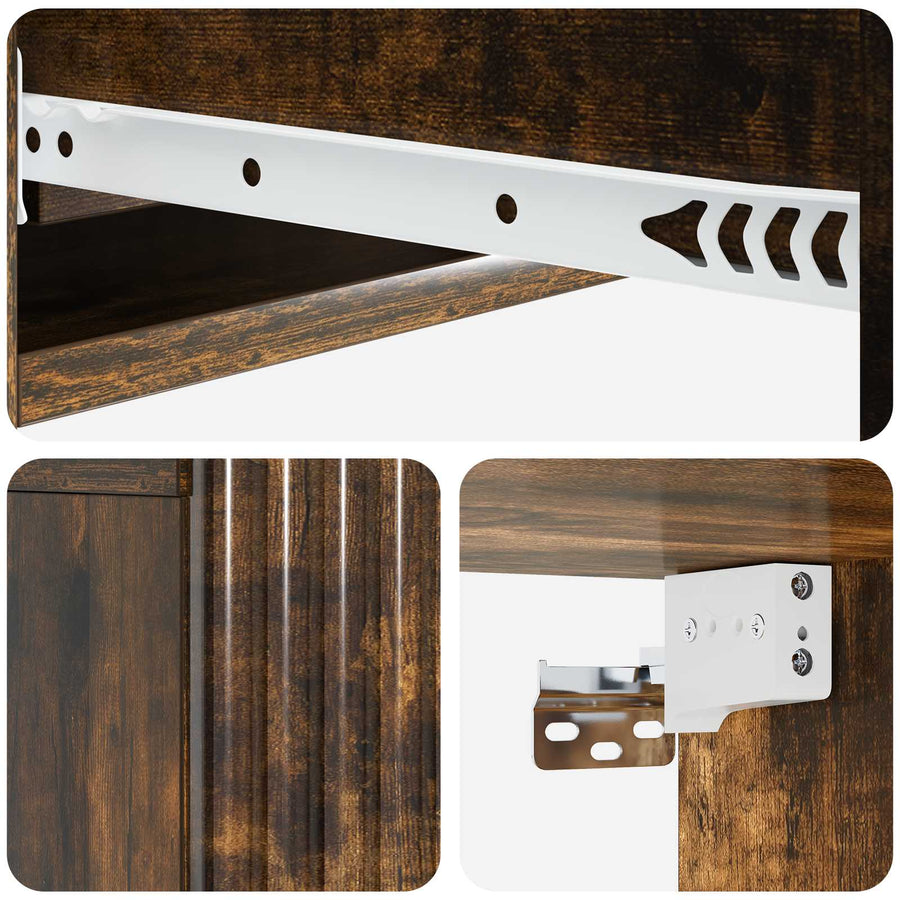 Wandmontage Zijtafel Gerookt eiken 87,5 x 34,5 x 17 cm