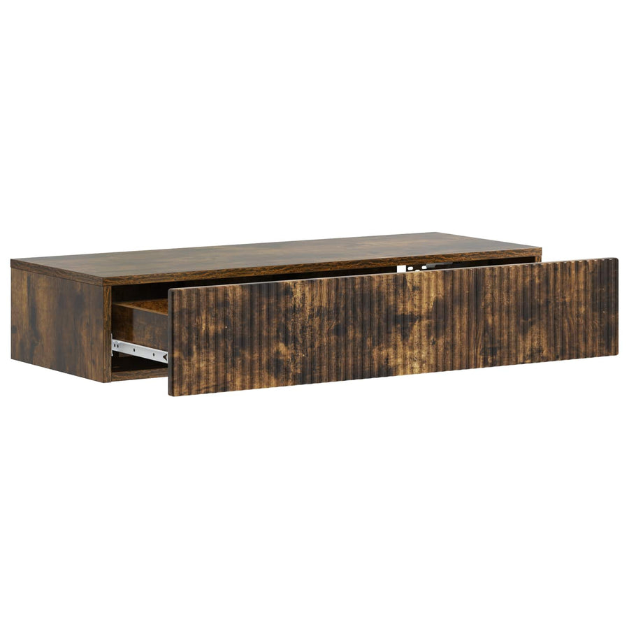Wandmontage Zijtafel Gerookt eiken 87,5 x 34,5 x 17 cm