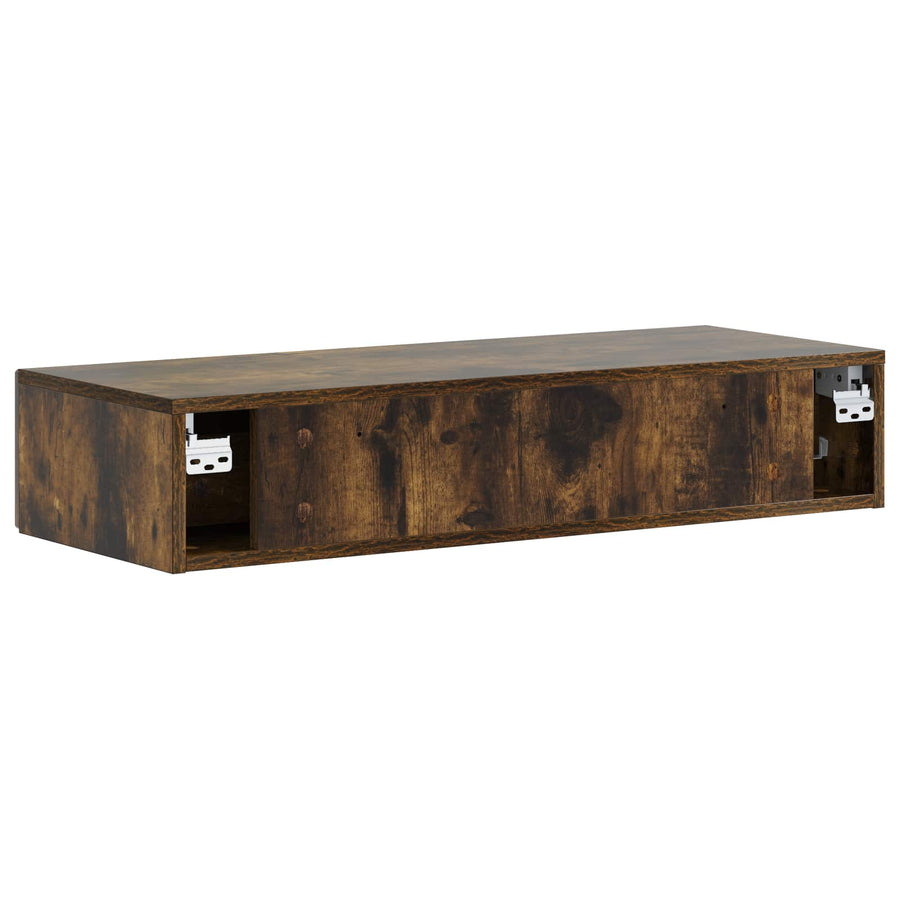 Wandmontage Zijtafel Gerookt eiken 87,5 x 34,5 x 17 cm