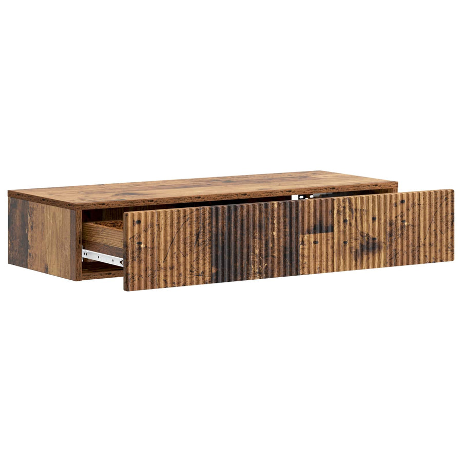 Wandmontage Zijtafel Oud hout 87,5 x 34,5 x 17 cm Bewerkt hout