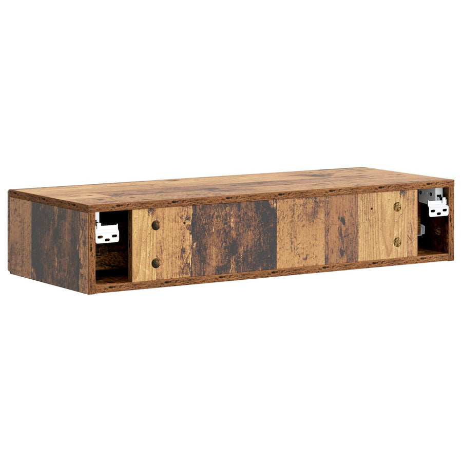 Wandmontage Zijtafel Oud hout 87,5 x 34,5 x 17 cm Bewerkt hout