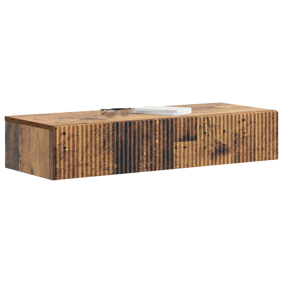 Wandmontage Zijtafel Oud hout 87,5 x 34,5 x 17 cm Bewerkt hout