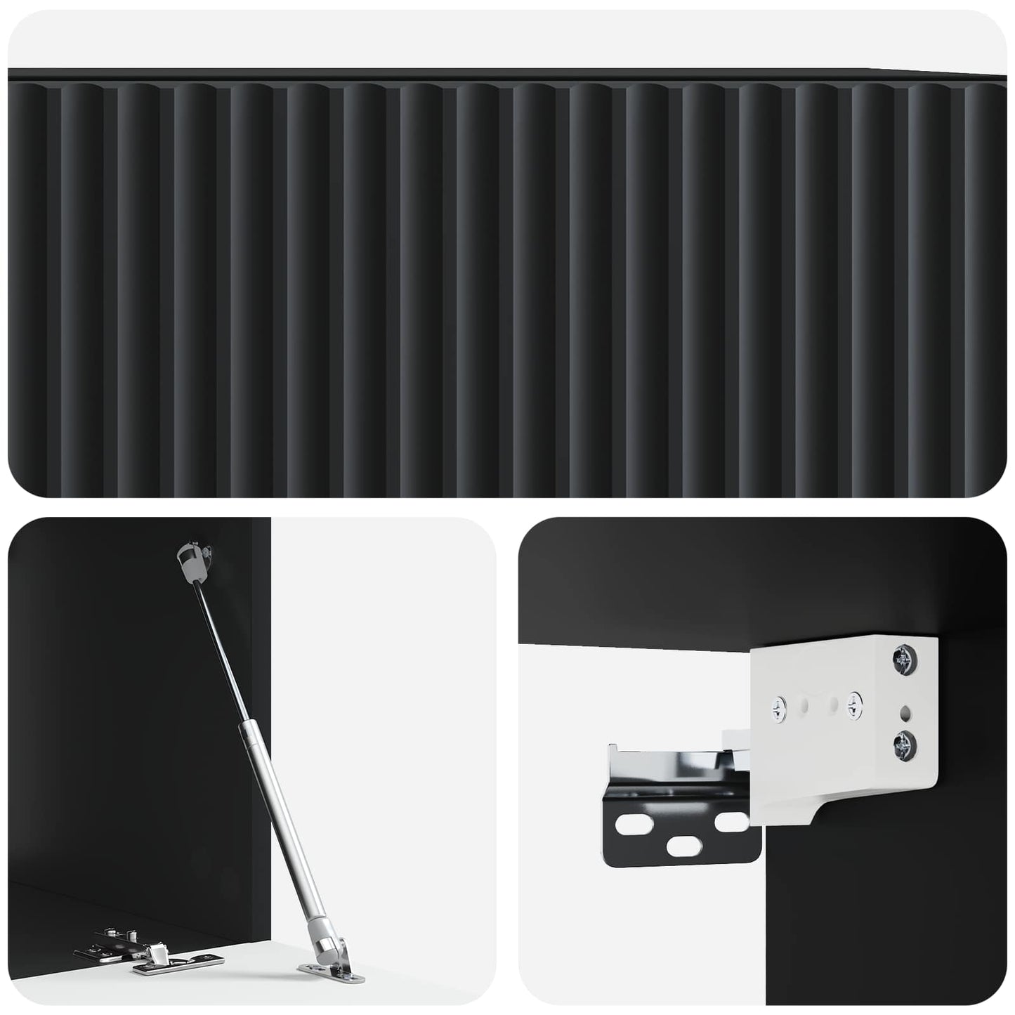Wandbeugel TV-kast Zwart 59,5 x 41 x 30 cm Bewerkt hout