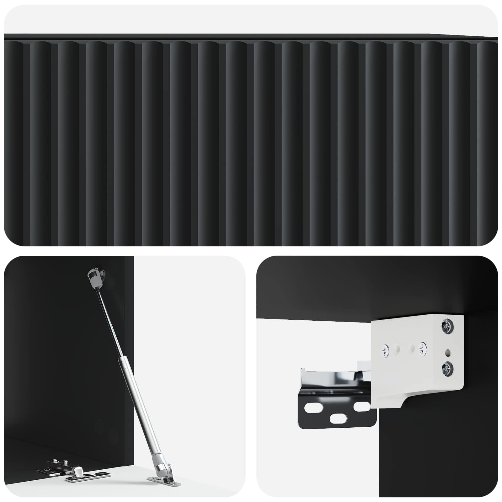 Wandbeugel TV-kast Zwart 59,5 x 41 x 30 cm Bewerkt hout