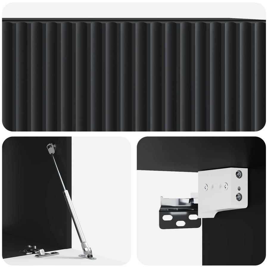 Wandbeugel TV-kast Zwart 59,5 x 41 x 30 cm Bewerkt hout