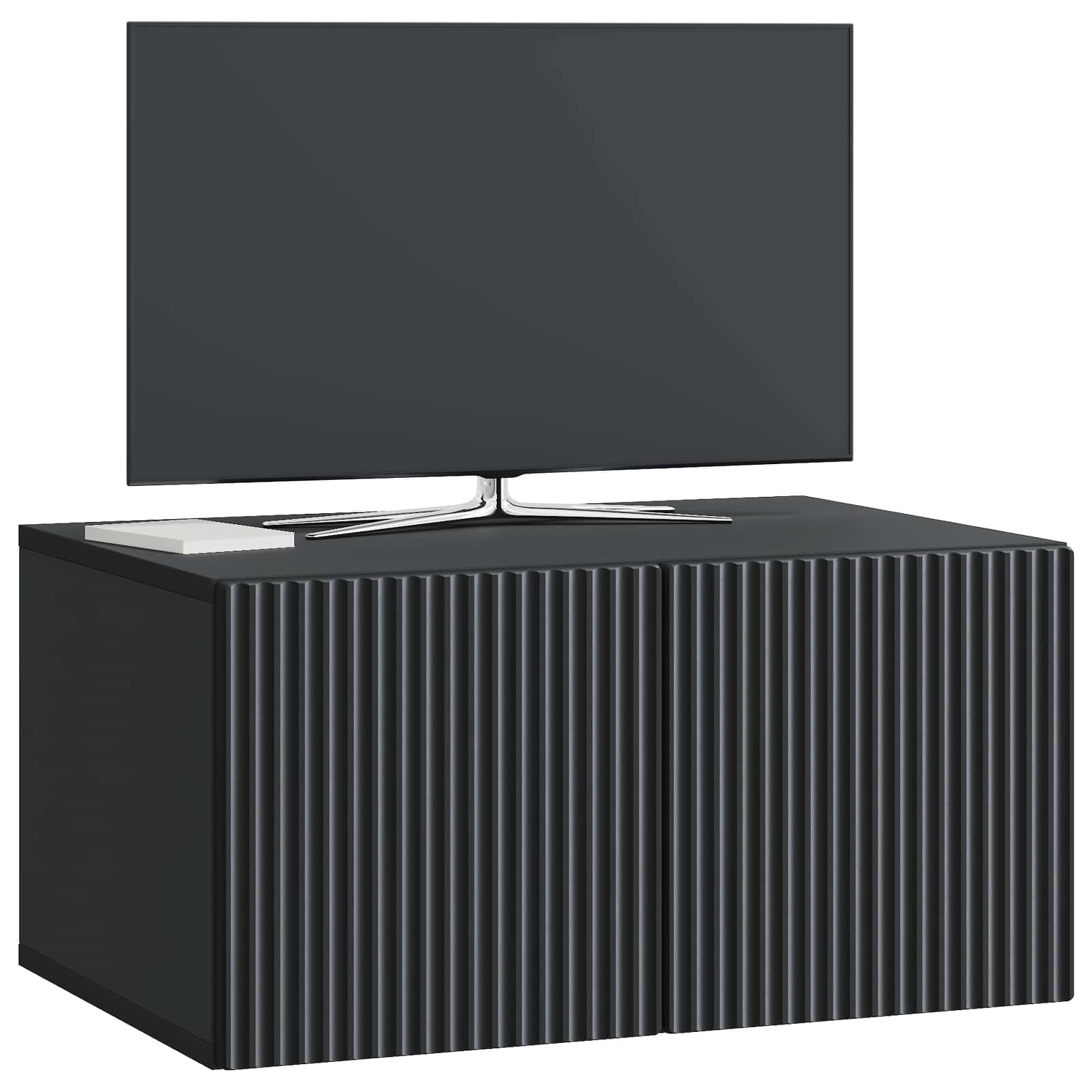 Wandbeugel TV-kast Zwart 59,5 x 41 x 30 cm Bewerkt hout