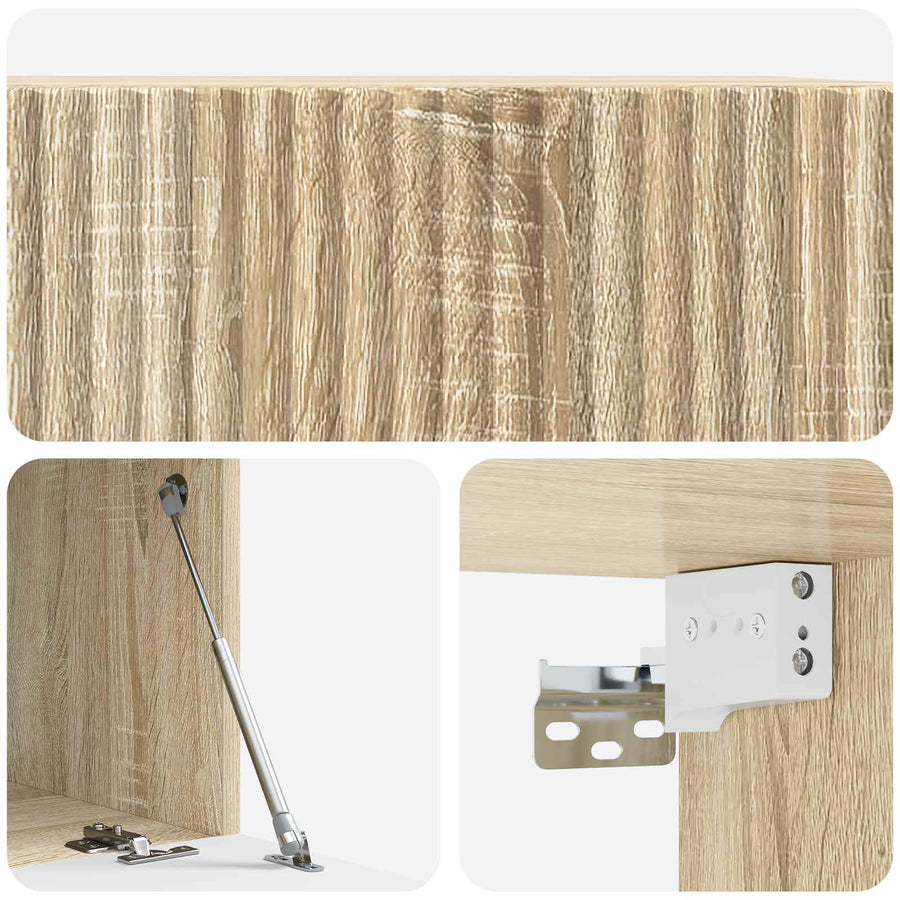 Wandbeugel TV-kast Sonoma Eiken 59,5 x 41 x 30 cm Bewerkt hout