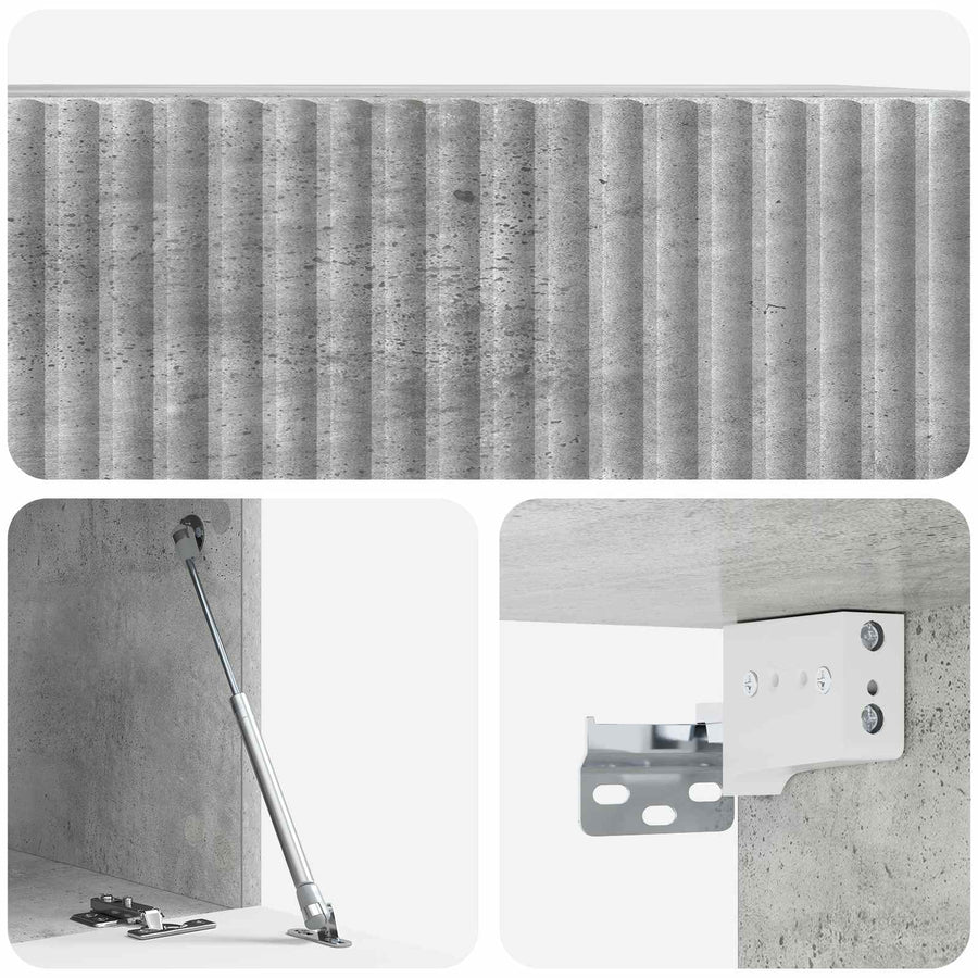 Wandbeugel TV-kast Betongrijs 59,5 x 41 x 30 cm Bewerkt hout