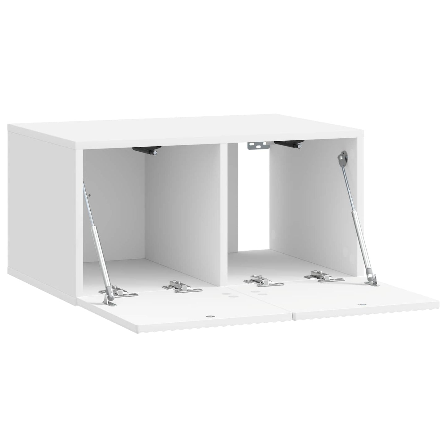 Wandbeugel TV-kast Hoogglans Wit 59,5 x 41 x 30 cm Bewerkt hout